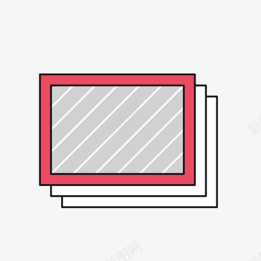 红色相框相册标图矢量图图标图标