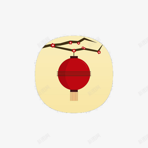 卡通素描枝头灯笼png免抠素材_新图网 https://ixintu.com 一串灯笼 卡通 大灯笼 枝头 灯笼