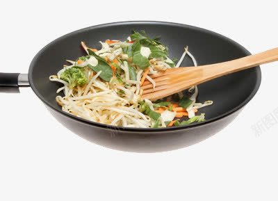 锅里炒豆芽png免抠素材_新图网 https://ixintu.com 素菜 绿色 蔬菜