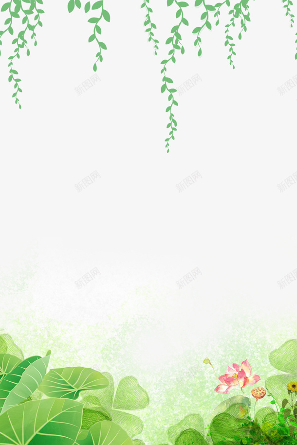 春分柳树荷花春天psd免抠素材_新图网 https://ixintu.com 春分 春天 春天的脚步 杨柳 柳树 柳树叶 荷花