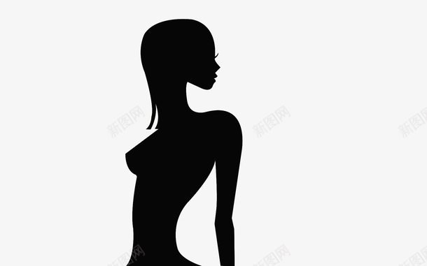 上半身女孩黑色剪影png免抠素材_新图网 https://ixintu.com 人体上半身 剪影 女孩 装饰 黑色