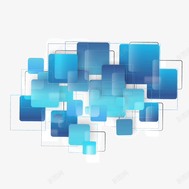 时尚蓝色方形背景矢量图ai免抠素材_新图网 https://ixintu.com 方形 时尚 背景矢量图 蓝色 矢量图