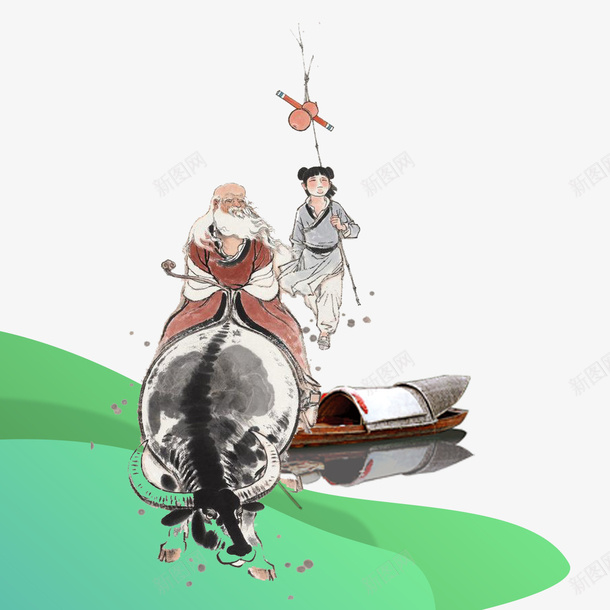 二十四节气之清明节气png免抠素材_新图网 https://ixintu.com 二十四节气 清明 清明祭 清明艺术字 清明节 牧童 船
