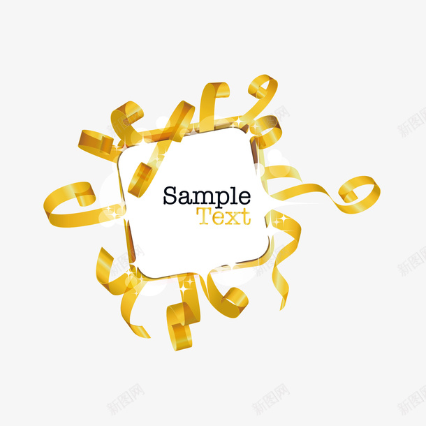 金色丝带装饰矢量图ai免抠素材_新图网 https://ixintu.com 丝带 丝带装饰 金色丝带 矢量图