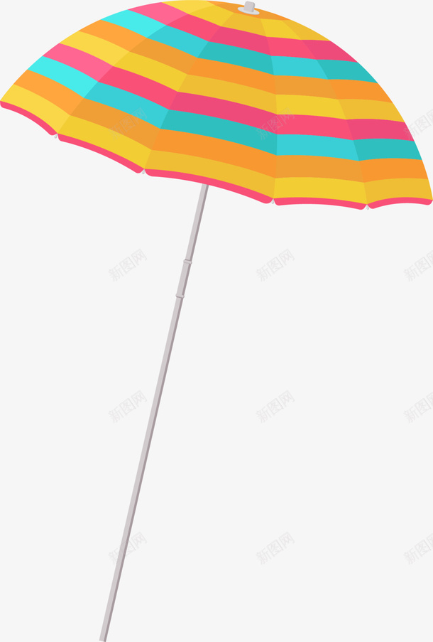 夏日沙滩多彩大伞png免抠素材_新图网 https://ixintu.com 夏天 夏日大伞 多彩大伞 多彩条纹 条纹大伞 沙滩伞