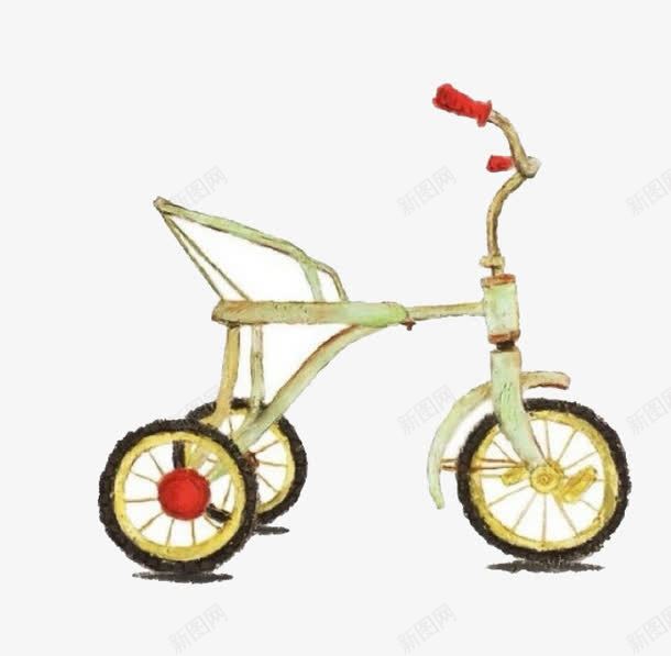 小孩自行车png免抠素材_新图网 https://ixintu.com 三轮车 古代三轮车 红色 自行车 黄色