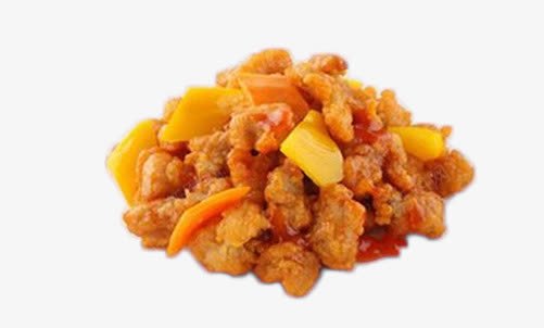 盐酥鸡菠萝咕咾肉png免抠素材_新图网 https://ixintu.com 炸鸡 盐酥鸡 美食 菠萝