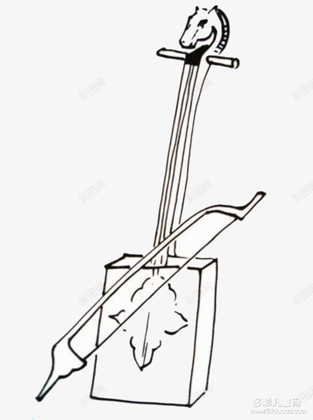 马头琴简笔画图标png_新图网 https://ixintu.com 简笔画 素描 马头琴 黑白色