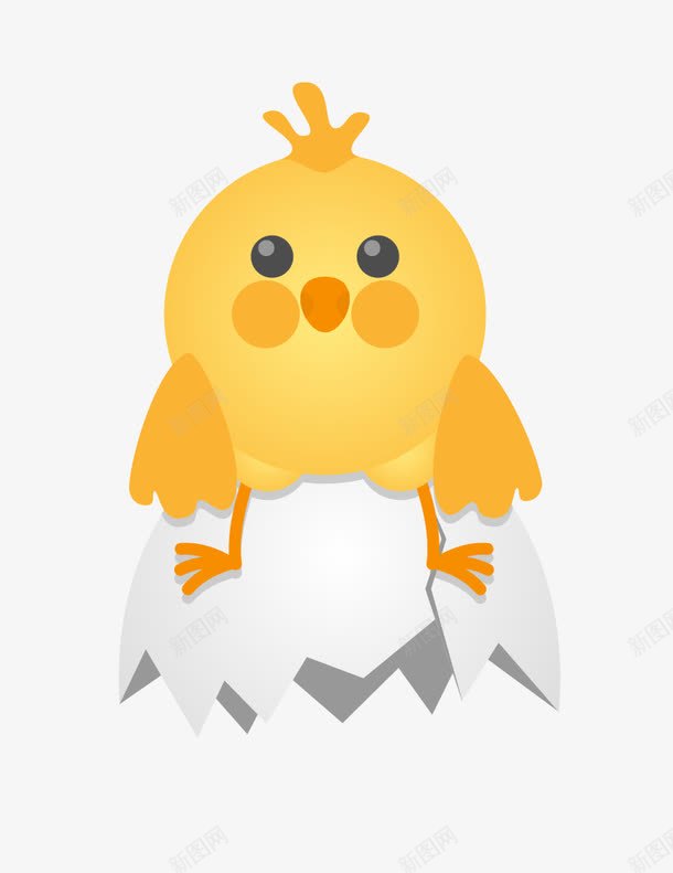 卡通可爱鸡蛋小鸡png免抠素材_新图网 https://ixintu.com 卡通 可爱 小鸡 蛋壳 鸡蛋