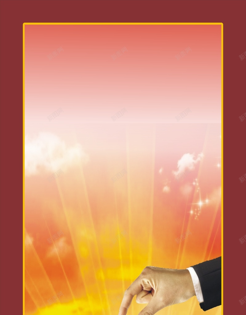 商务红框天空手金子背景cdr设计背景_新图网 https://ixintu.com 商务 天空 手 科幻 科技 红框 金子