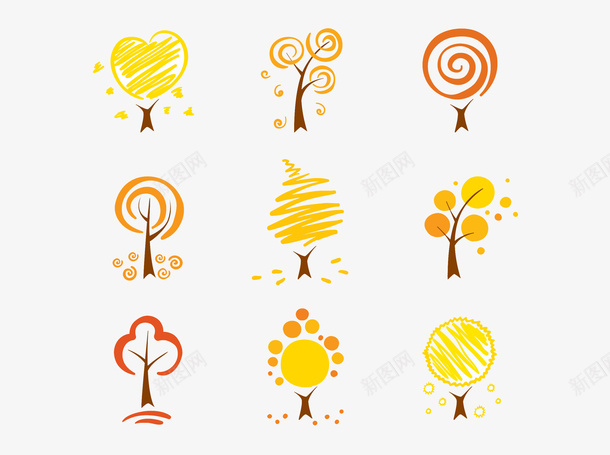 可爱的简笔画小树矢量图ai免抠素材_新图网 https://ixintu.com 可爱 小树 简笔画 矢量图