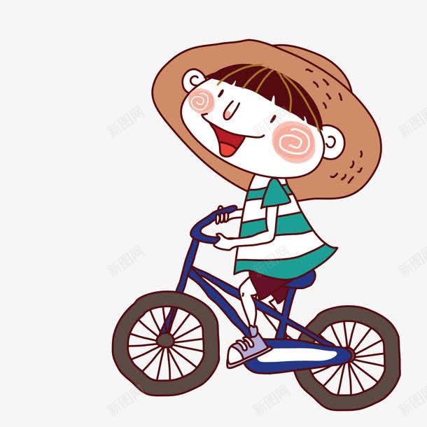 骑自行车的男孩png免抠素材_新图网 https://ixintu.com 卡通 男孩 自行车 骑行