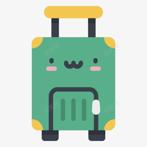 绿色卡通行李箱png免抠素材_新图网 https://ixintu.com png图形 png装饰 卡通 绿色 行李箱 装饰