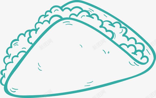 绿色面包png免抠素材_新图网 https://ixintu.com 卡通 手绘 线条 绿色 面包