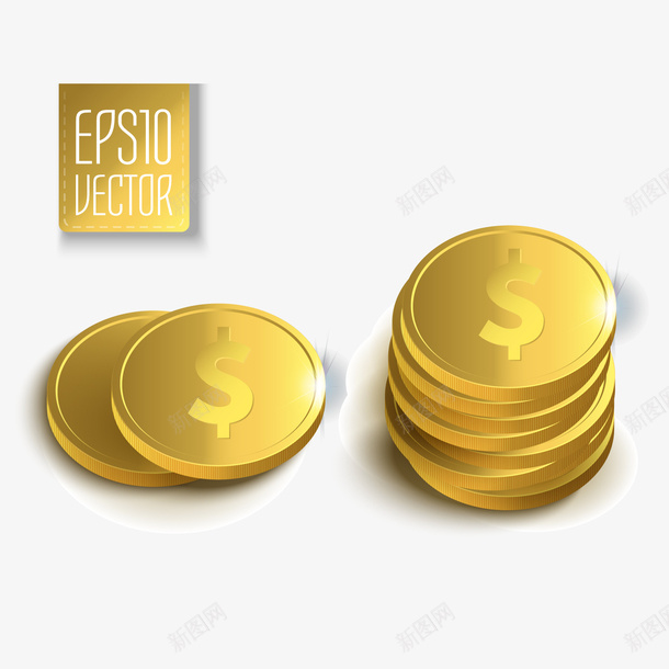 金币矢量图ai免抠素材_新图网 https://ixintu.com 促销素材 失恋图 金币 金色 金钱 矢量图