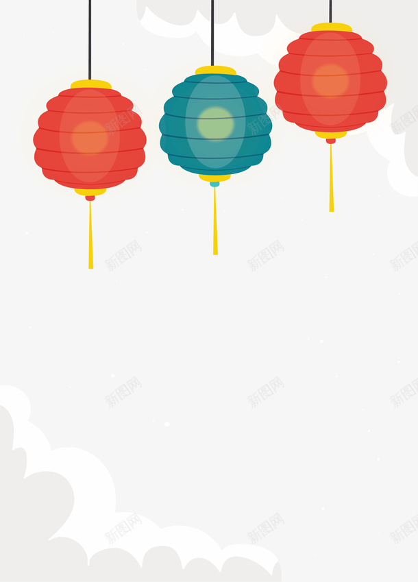 彩色中秋节灯笼矢量图ai免抠素材_新图网 https://ixintu.com 中秋 中秋之夜 中秋灯笼 彩色灯笼 灯笼 矢量png 矢量图