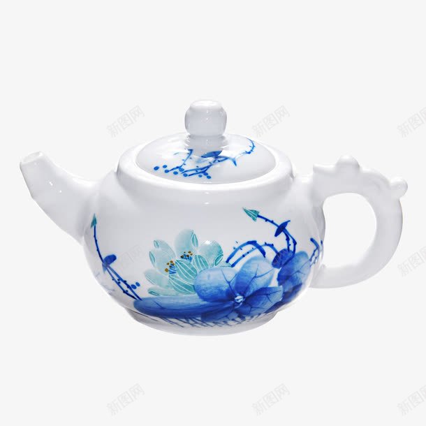 中国风水彩画白色瓷壶png免抠素材_新图网 https://ixintu.com PNG 中国风 水彩画 瓷壶 茶壶