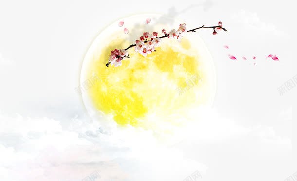 月圆桃花云背景png免抠素材_新图网 https://ixintu.com png图片 云 免费png 免费png素材 月圆 桃花 花瓣