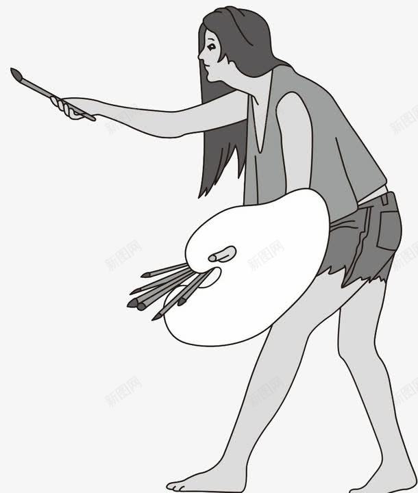 卡通绘画家png免抠素材_新图网 https://ixintu.com 卡通人物 画画 绘画 绘画家 艺术家