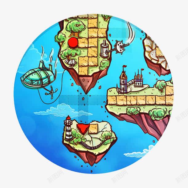 圆形卡通游戏场景图案png免抠素材_新图网 https://ixintu.com 卡通游戏场景 图案 圆形图案