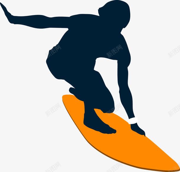 冲浪人物剪影png免抠素材_新图网 https://ixintu.com 人物 冲浪 剪影 滑水
