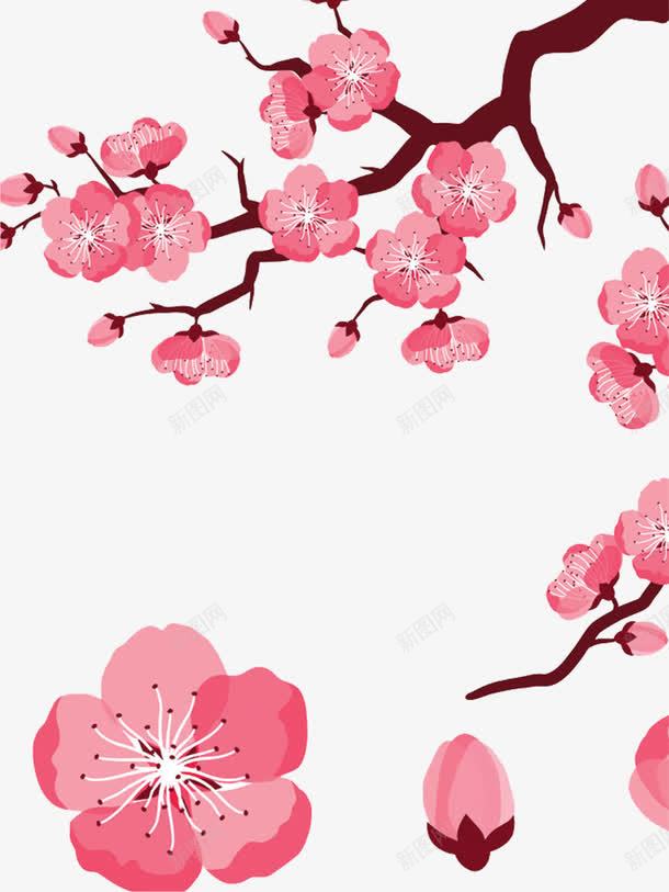 手绘桃花装饰背景png免抠素材_新图网 https://ixintu.com 手绘桃花背景 手绘桃花装饰背景 桃花装饰背景