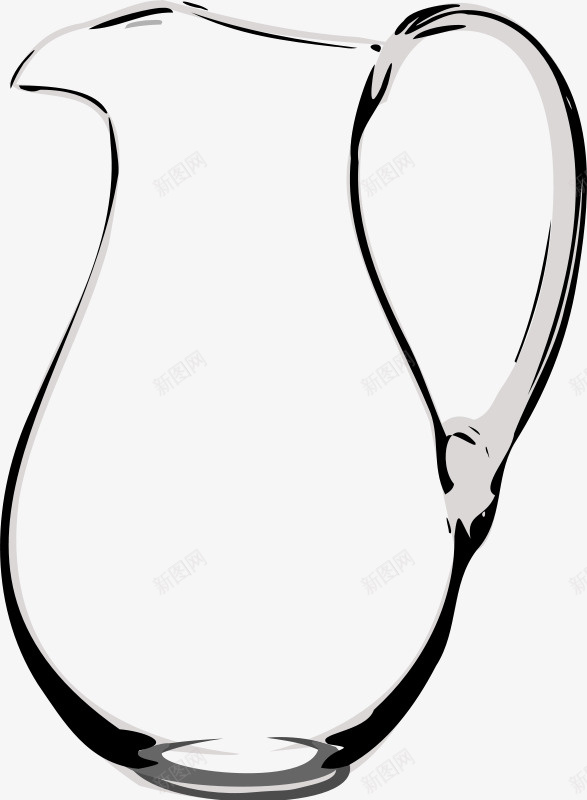 手绘水彩装水的透明水壶png免抠素材_新图网 https://ixintu.com 手绘水壶 水壶 水彩 透明