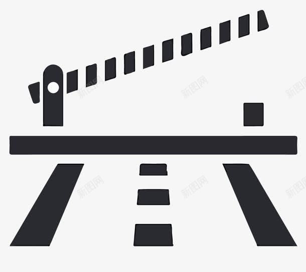 停车闸门图标png_新图网 https://ixintu.com 停车 停车收费 停车牌 扁平设计 车子 闸门 黑色