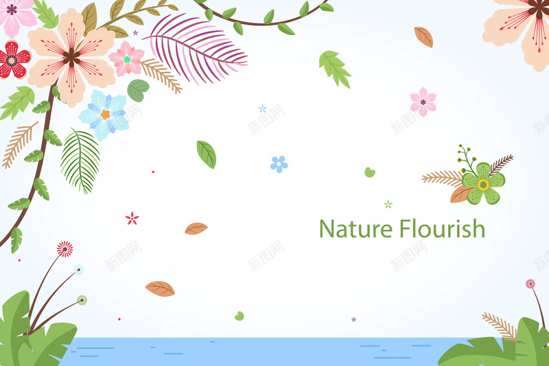 自然河面手绘清新背景矢量图ai设计背景_新图网 https://ixintu.com 卡通 手绘 插画 河面 清新自然 环境 素材 背景 自然 自然清新 自然背景 矢量图
