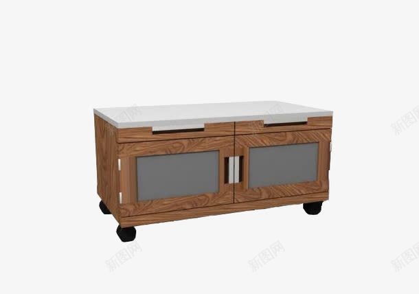 棕色家用柜子png免抠素材_新图网 https://ixintu.com 双门抽屉柜 方体家用柜 棕色柜子 白色平面
