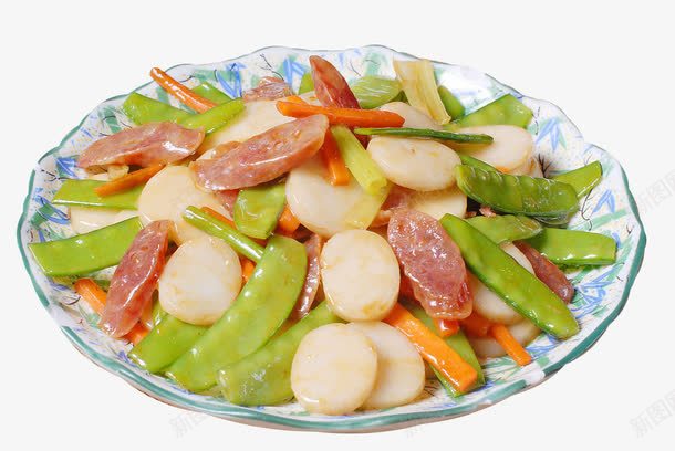 鱼丸片荷兰豆胡萝卜条炒腊肠png免抠素材_新图网 https://ixintu.com 炒腊肠 胡萝卜条 荷兰豆 鱼丸片