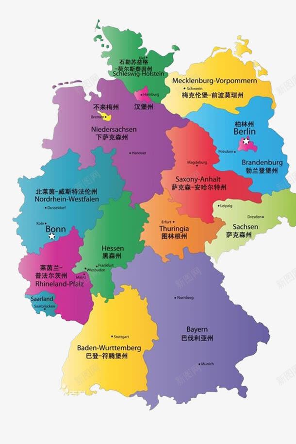 德国全貌地图png免抠素材_新图网 https://ixintu.com 免费下载 全貌地图 德国 德国地图