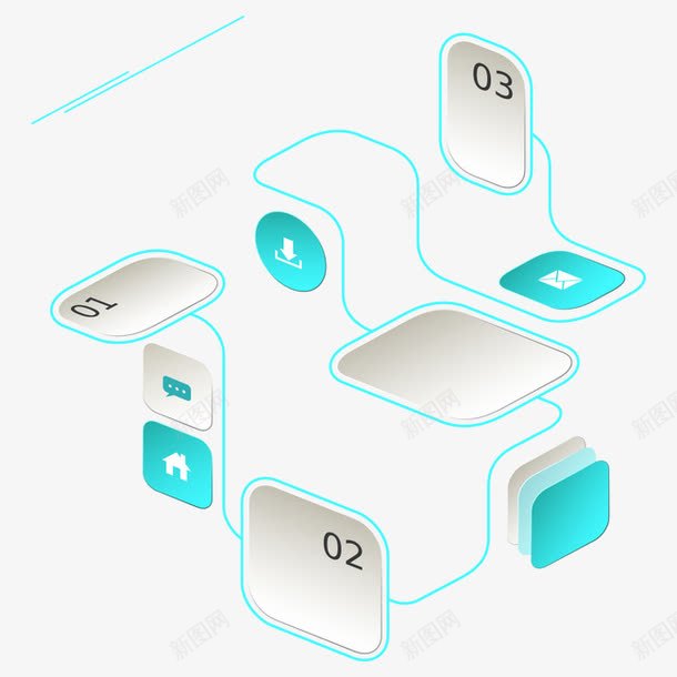 创意流程图png免抠素材_新图网 https://ixintu.com 创意流程图 创意线路图 流程图 立体 线条