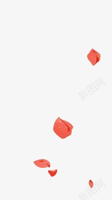 手绘红色飞舞花瓣png免抠素材_新图网 https://ixintu.com 红色 花瓣 飞舞