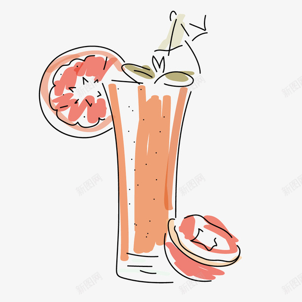 手绘黄色水果饮料矢量图ai免抠素材_新图网 https://ixintu.com 手绘 水果 饮料 黄色 矢量图