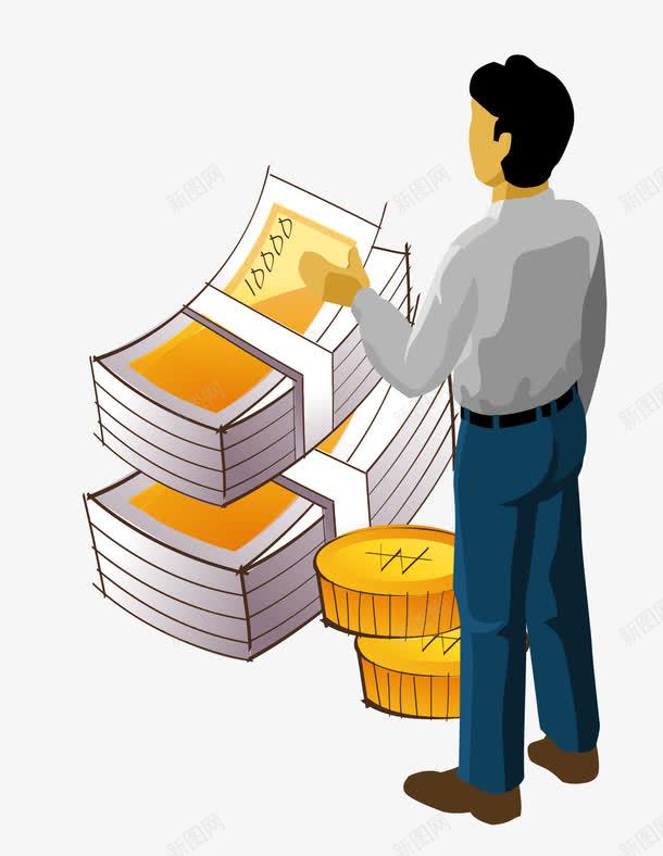 人物炫富png免抠素材_新图网 https://ixintu.com 人物素材 卡通图案 卡通富豪 有钱人 炫富 金钱