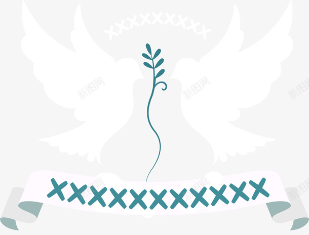 白色和平鸽标签png免抠素材_新图网 https://ixintu.com 卡通 和平鸽 国庆节 标签 白色 白鸽 矢量图案