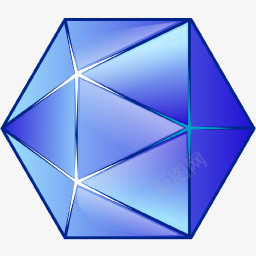 蓝色的多面体图标png免抠素材_新图网 https://ixintu.com 多面体