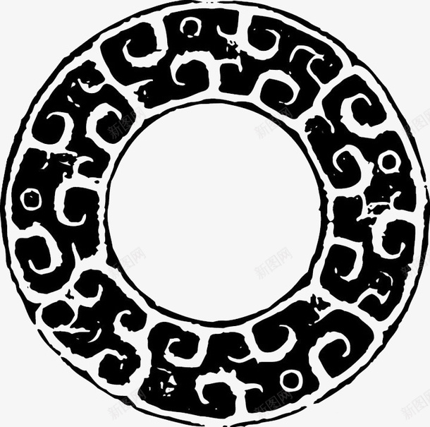 墨印图案图标png_新图网 https://ixintu.com 古典 墨印 花纹 黑色