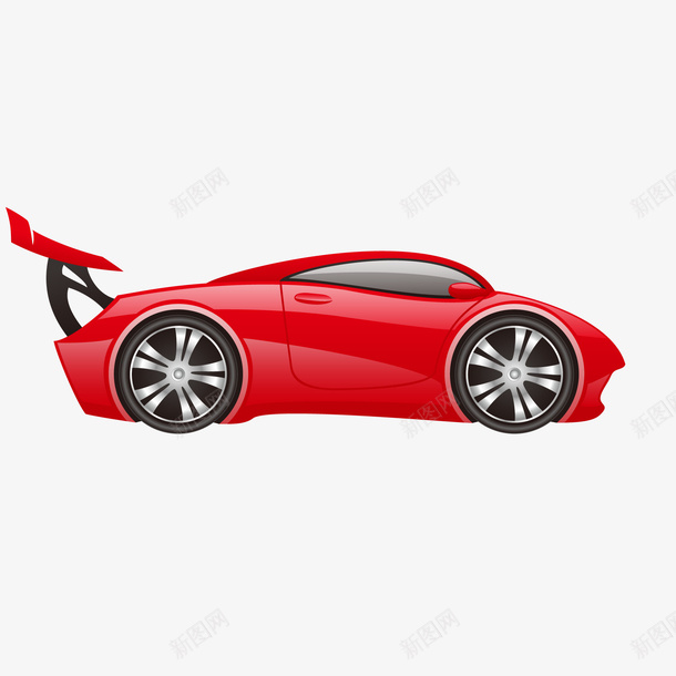 卡通红色的跑车矢量图ai免抠素材_新图网 https://ixintu.com 交通工具 卡通 红色 跑车 车辆 车辆设计 矢量图