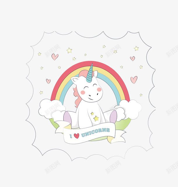 卡通飞马png免抠素材_新图网 https://ixintu.com 卡通 童话 飞马