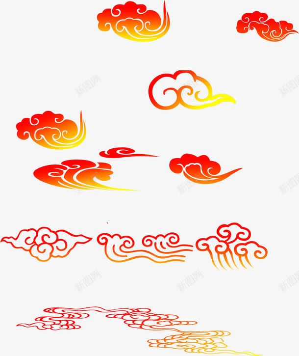 创意云图案psd免抠素材_新图网 https://ixintu.com 中国红 古典美 可爱 祥云 祥云底图