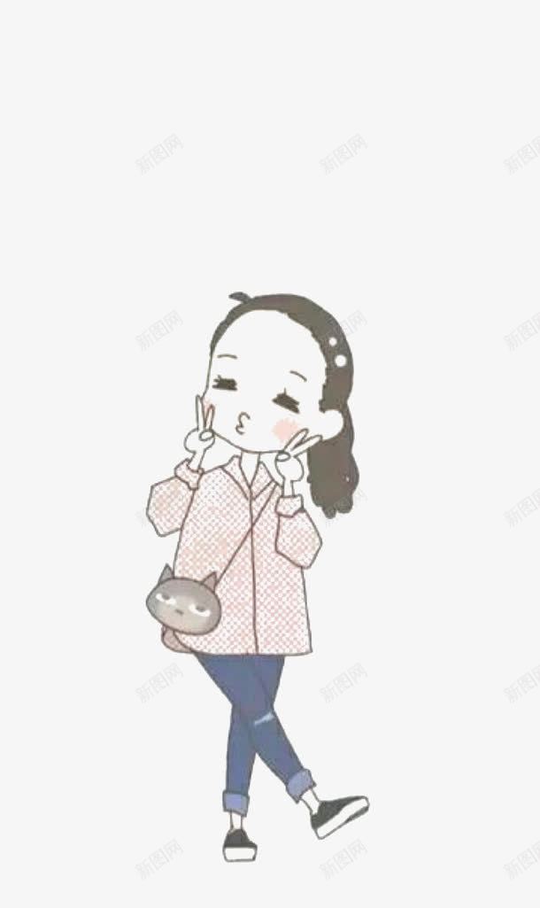 卡通剪刀手女孩png免抠素材_新图网 https://ixintu.com 剪刀手 动画 卡通 女孩