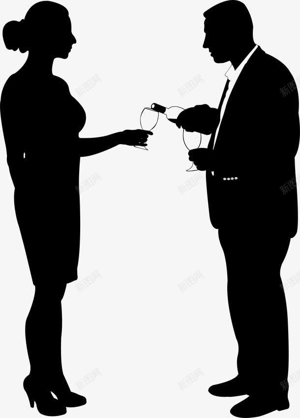 黑色简约酒会男女装饰图案png免抠素材_新图网 https://ixintu.com 免抠PNG 男女 简约 装饰图案 酒会 黑色