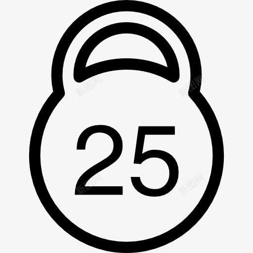 25公斤的重量图标png_新图网 https://ixintu.com 25公斤 举重 工具和用具 起吊 重量