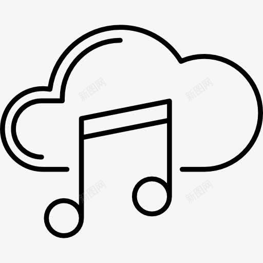 音乐云图标png_新图网 https://ixintu.com 云存储 云计算 音乐 音乐播放器 颤音