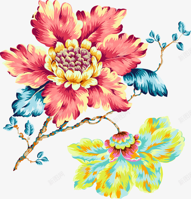 卡通水彩绘画娇艳花卉png免抠素材_新图网 https://ixintu.com 卡通 娇艳 水彩 绘画 花卉