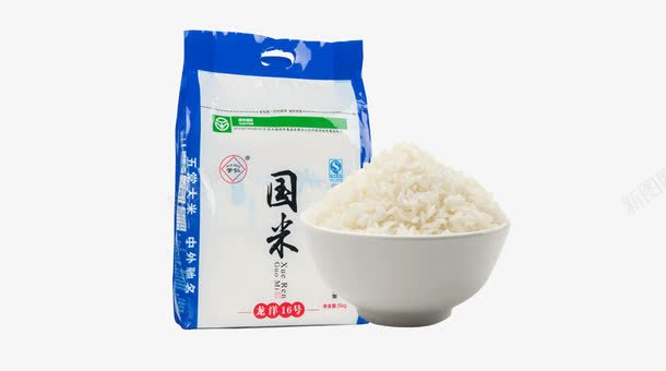 五常绿色大米png免抠素材_新图网 https://ixintu.com 产品实物 大米 有机 绿色 食品