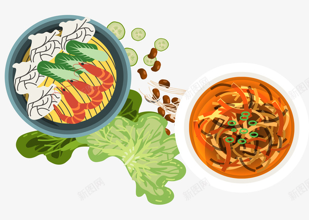 卡通菜肴psd免抠素材_新图网 https://ixintu.com 卡通美食 盘子 菜肴 食物