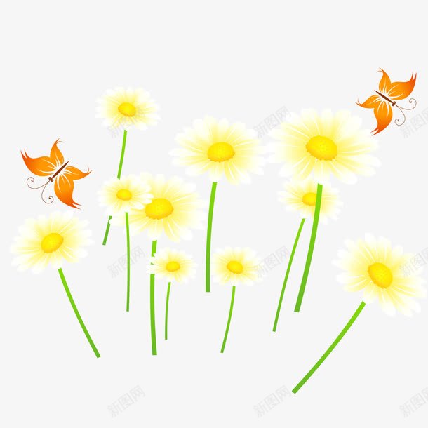 蒲公英的花朵png免抠素材_新图网 https://ixintu.com 手绘 蒲公英花 黄色
